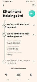 Confirm payment and exchange rate