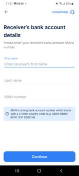 Add bank account details