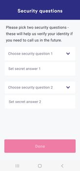 Verify security questions