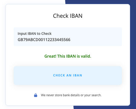 Check the details of the IBAN