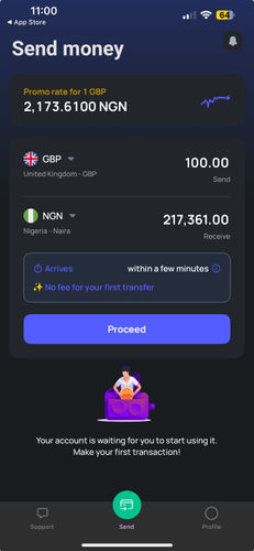 Profee is the fastest way to send money from Croatia (HRK) to United States (USD) - Profee Screenshot