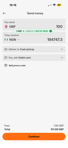 Ria Money Transfer is the fastest way to send money from United Kingdom (GBP) to Swaziland (SZL) - Ria Money Transfer Screenshot 1