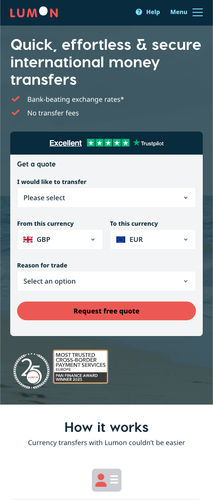 Lumon is the cheapest way to send money from Mexico (MXN) to Spain (EUR) - Lumon Screenshot