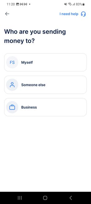 Choose recipient type