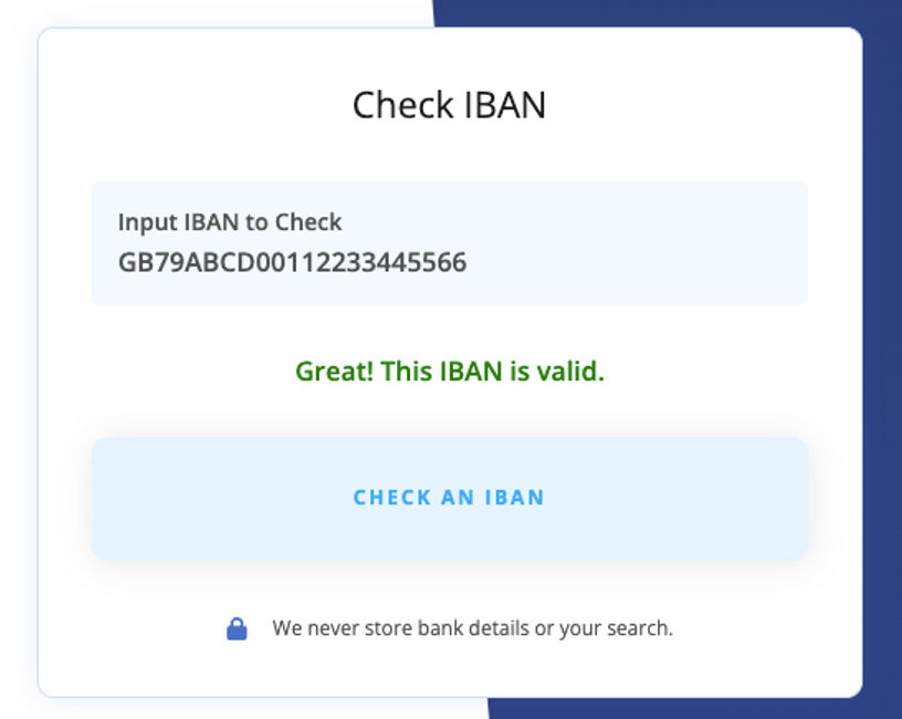 Check the details of the IBAN