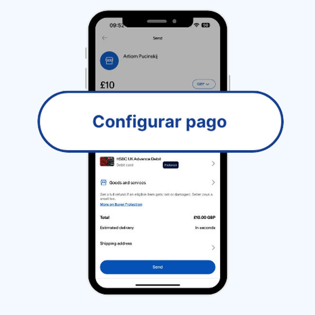 Configura la forma de pago