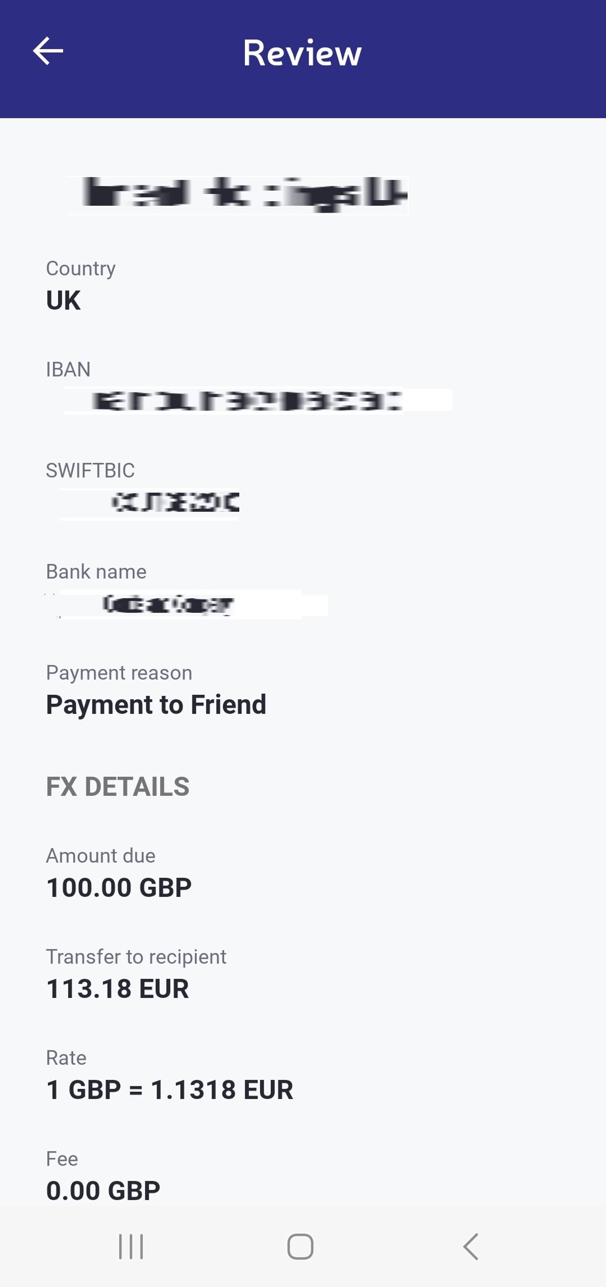 Confirm payment method