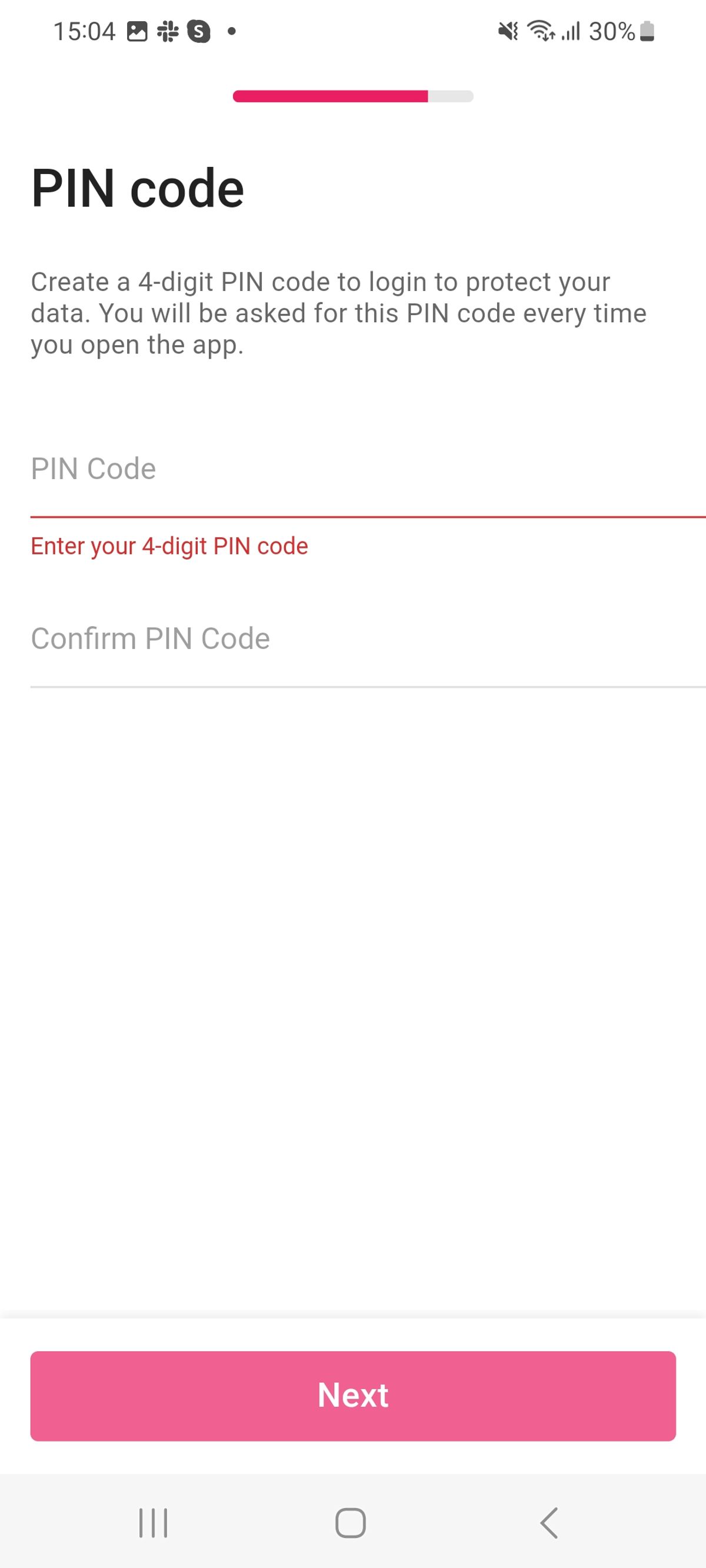 Create pin code