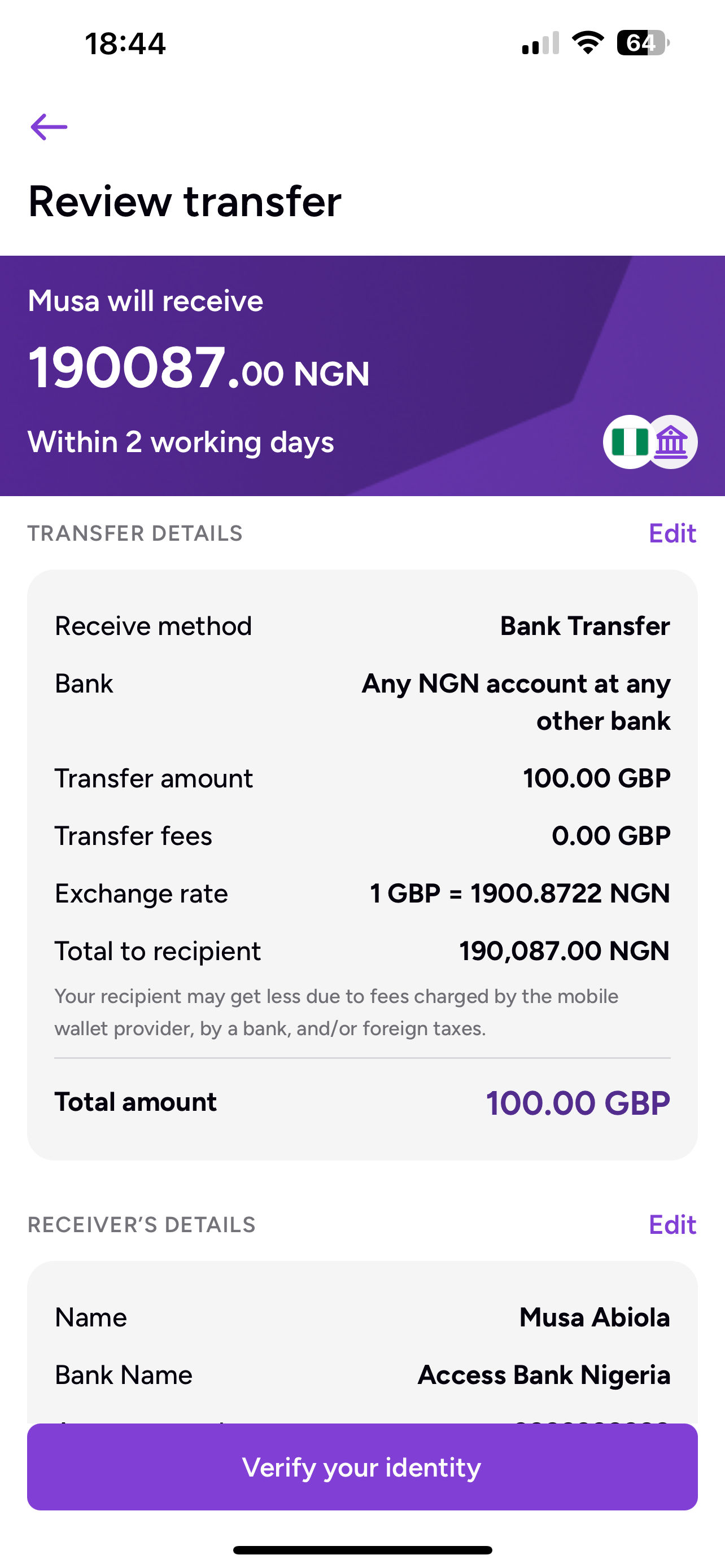 Confirms & send money