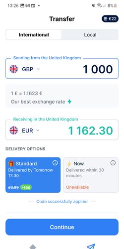 TransferGo is the fastest way to send money from Poland (PLN) to Georgia (GEL) - TransferGo Screenshot