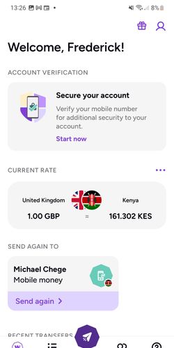 WorldRemit es la forma más económica de enviar dinero desde España (EUR) a India (INR) - Captura de pantalla de WorldRemit 2
