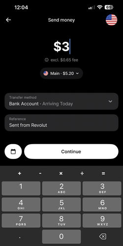 Revolut es la forma más económica de enviar dinero desde España (EUR) a Nicaragua (NIO) - Captura de pantalla de Revolut 2