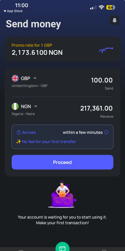 Profee es la forma más económica de enviar dinero desde España (EUR) a Austria (EUR) - Captura de pantalla de Profee