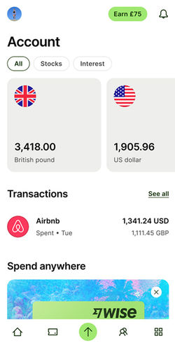 Wise es la empresa mejor calificada para enviar dinero desde España (EUR) a Marruecos (MAD) - Captura de pantalla de Wise