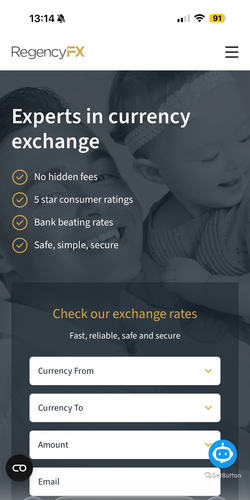 Regency FX is the fastest way to send money from United Arab Emirates (AED) to France (EUR) - Regency FX Screenshot