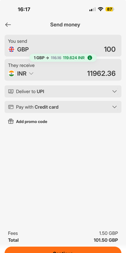 Ria Money Transfer is the cheapest way to send money from India (INR) to Pakistan (PKR) - Ria Money Transfer Screenshot 2