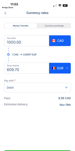 Remitbee es la forma más económica de enviar dinero desde Canadá (CAD) a República Dominicana (DOP) - Captura de pantalla de Remitbee