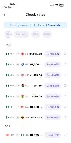 Africhange is the top rated company for sending money from Nigeria (NGN) to Uganda (UGX) - Africhange Screenshot 1