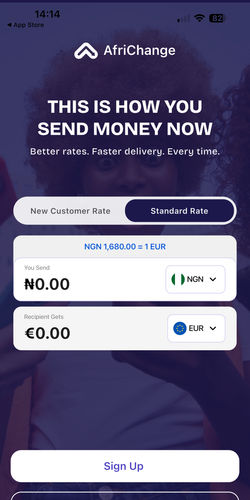 Africhange is the top rated company for sending money from Nigeria (NGN) to Uganda (UGX) - Africhange Screenshot 2