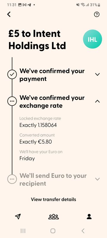 Confirm payment and exchange rate