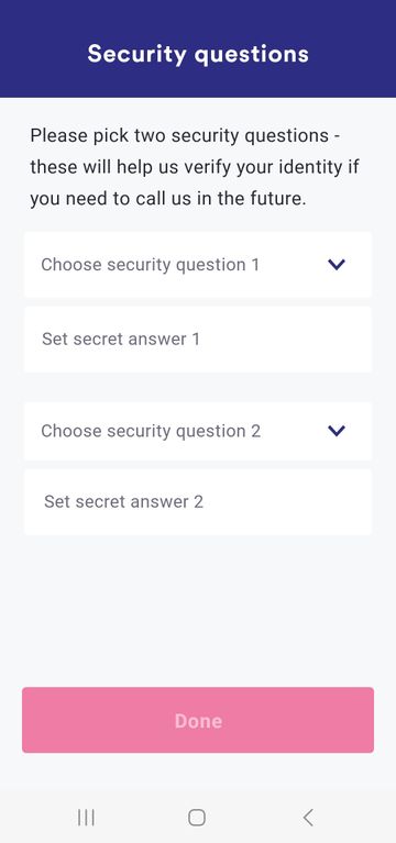 Verify security questions