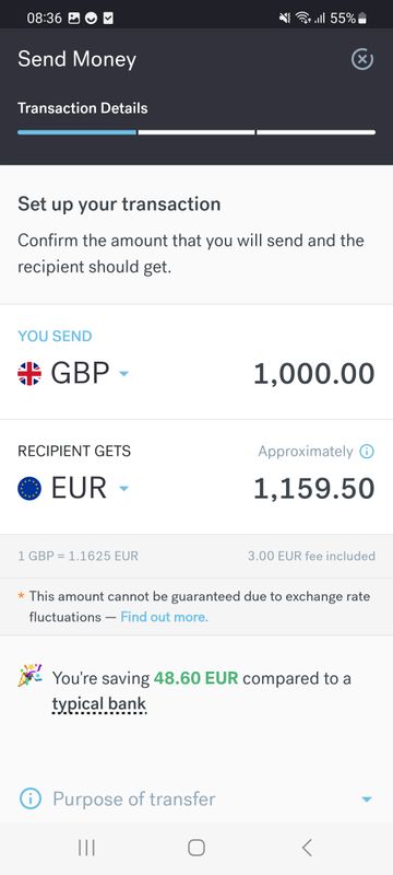 Add transfer information