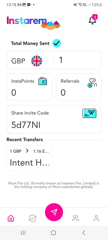 Instarem screenshot