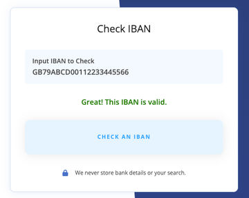 Check the details of the IBAN