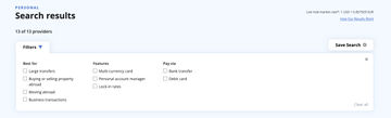 MoneyTransfer.com filters