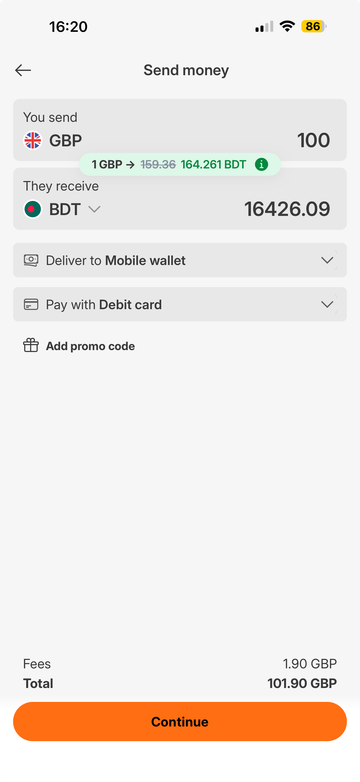 Ria Money Transfer screenshot
