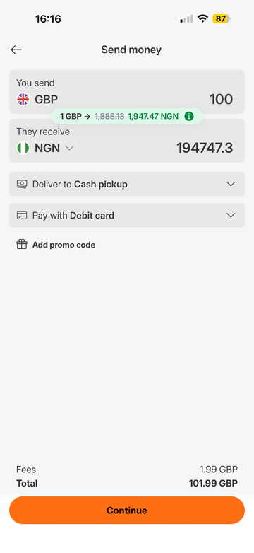 Ria Money Transfer screenshot
