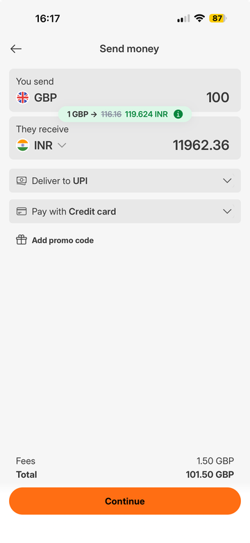 Ria Money Transfer screenshot