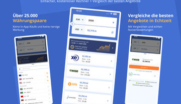 Währungsrechner und Angebote: die App von MoneyTransfers.com